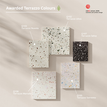 Des couleurs terrazzo contemporaines intégrant des matériaux recyclés certifiés Des couleurs terrazzo contemporaines intégrant des matériaux recyclés certifiés