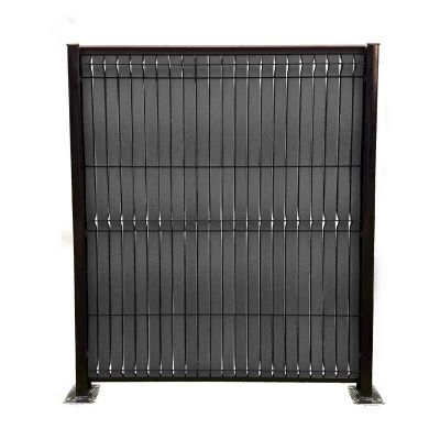 Lames composite occultantes en kit, effet brossé noir - Grillage et clôture rigide maille 55mm