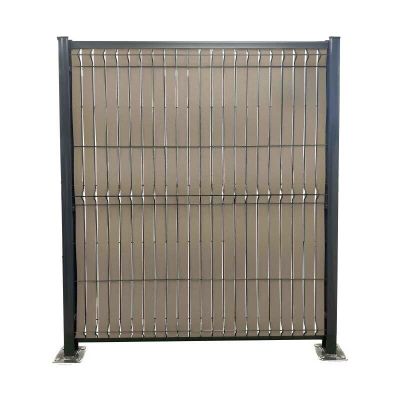 Lames composite occultantes en kit, effet granité grège - Grillage et clôture rigide maille 55mm