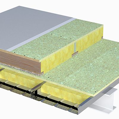 Plateau de toiture acoustique JI 92-500 DK Perfo pour procédé SilentRoof par JORIS IDE