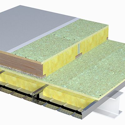 Plateau de toiture acoustique JI 160-600 DK Perfo pour procédé SilentRoof par JORIS IDE