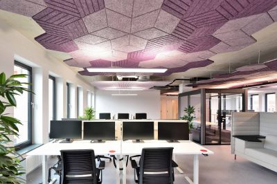 Sonvika Hexa - Plafond acoustique au motif cubes 3d