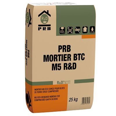 Mortiers BTC (brique de terre crue) M2.5 et M5 pour blocs de terre crue / compressé