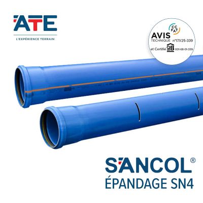 SANCOL ÉPANDAGE, Tube d'épandage à joint renforcé Ø100 - épandage des eaux claires