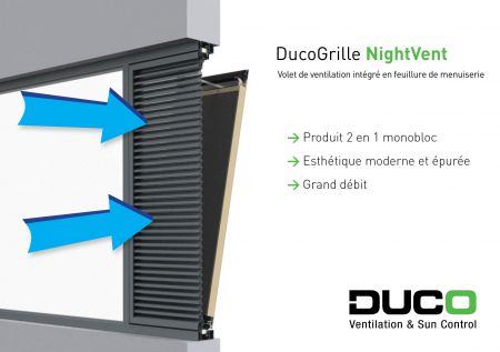 DucoGrille NightVent : volet de ventilation intégré