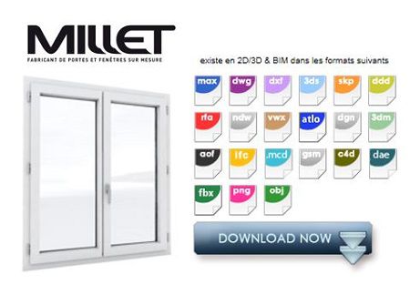 Les fentres multimatriaux M3D de MILLET au format BIM