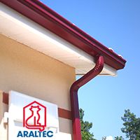 La gamme complte ARALTEC pour la rcupration des eaux pluviales : Gouttire, Descente, Bote  eau...
