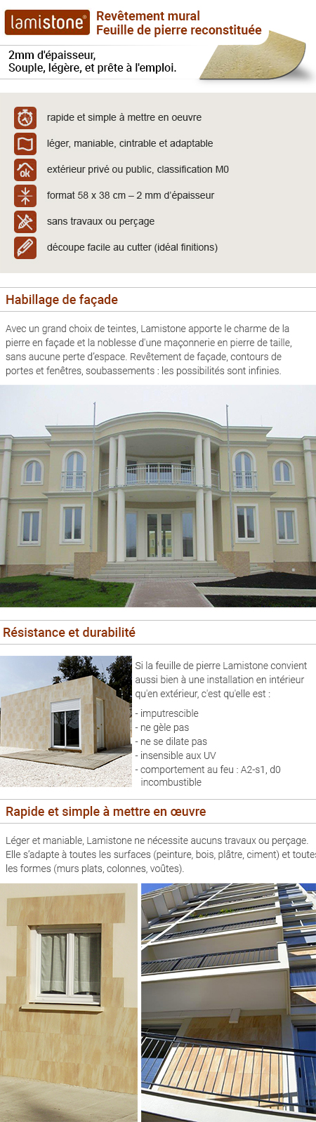 Lamistone : le revêtement mural en feuille de pierre reconstituée