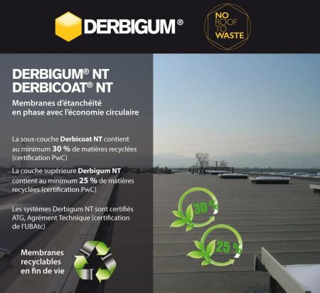 Derbigum NT, une membrane d'étanchéité à base de bitume recyclé / en phase avec la RE2020