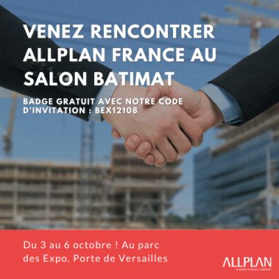 Venez rencontrer Allplan France ainsi que Nemetschek Group sur le salon BATIMAT !