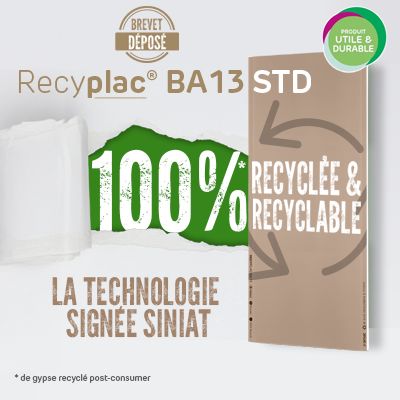 La 1ère plaque de plâtre 100% de gypse recyclé