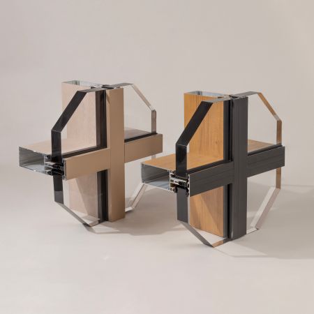 Mur rideau grandes dimensions en aluminium recyclé et bas carbone