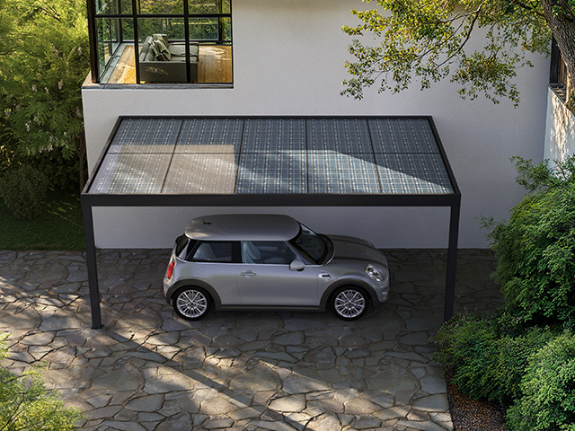 Un carport photovoltaÃ¯que qui allie protection et autonomie Ã©nergÃ©tique.