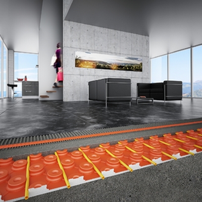 Le plancher chauffant hydraulique Schlüter-BEKOTEC-THERM