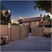 &Eacute;clairage LED et num&eacute;ros ALUNOX pour portail en aluminium