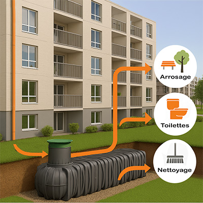 La cuve Platine XL : une solution extra-plate pour la gestion des eaux pluviales en copropriété