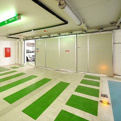 Portes coulissantes D.A.S. de parking