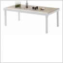 Table de jardin rectangulaire extensible aluminium blanc et polywood L200