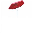 Parasol aluminium et toile rouge avec volants Ø250