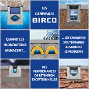 Caniveaux techniques et chambres souterraines, solutions de gestion des eaux BIRCO aiment la pluie
