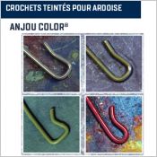 Crochets pour ardoise Anjou Color® et Force 9® (agrafe et pointe)  - Talon standard 4 mm ardoise 4 mm -0,2 mm