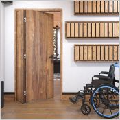 SAF-FOLD, Système coulissant accordéon, pour portes en bois jusqu'à 80 kg. Pliant 1/3 - 2/3