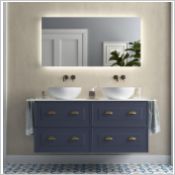 Meuble RENOIR 600 2 tiroirs métalliques NIGHT BLUE 598 x 540 x 450 m Réf.91302