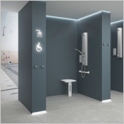 Siège de douche rabattable avec pied