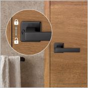 Poign&eacute;e de porte avec rosace verrouillable MiniLock &ndash; design minimaliste et verrouillage sans cl&eacute; - Poign&eacute;e de porte int&eacute;rieure