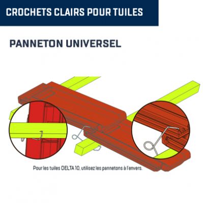 Panneton universel pour tuiles mcaniques - Crochet pour tuiles  emboitement