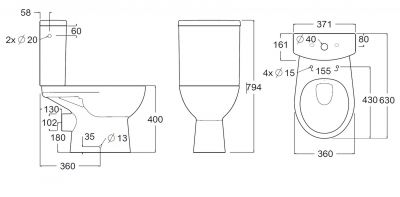 Pack WC carn sans bride - Pack wc complet carn sans bride arbo