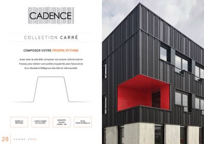 CADENCE Carr - Gamme bardage  nervure carr