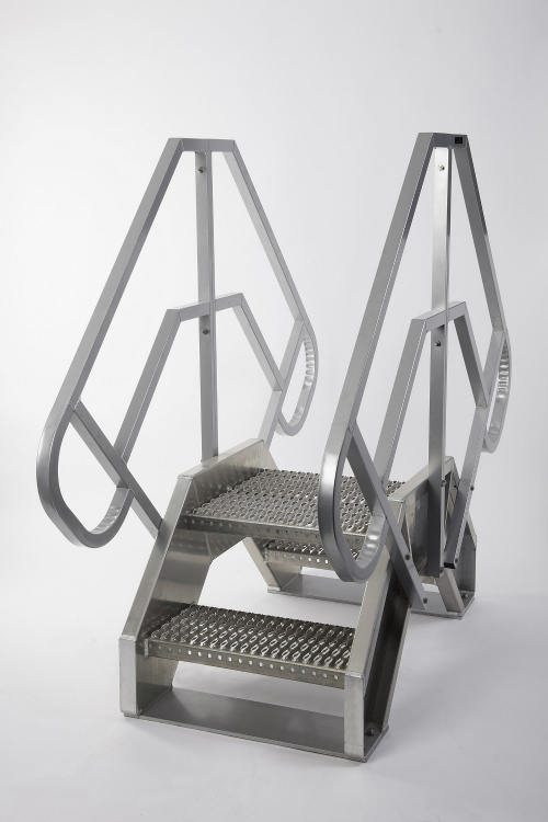 Saut de loup sur mesure - Escalier double accès aluminium