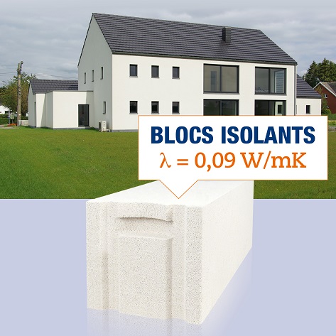 Blocs isolants - Bloc béton cellulaire porteur et isolant