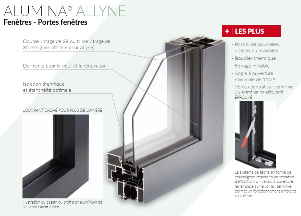 Fenêtre ouvrant caché en aluminium - Alumaine