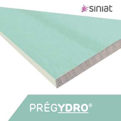 Siniat - PRÉGYDRO - Plaque de plâtre - 6 fois plus résistante à l'humidité 
