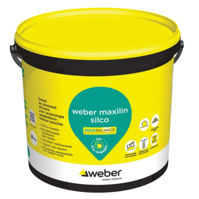 Weber maxilin silco aquabalance - Enduit de parement aspect taloché