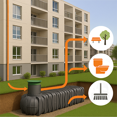 La cuve Platine XL : une solution extra-plate pour la gestion des eaux pluviales en copropriété